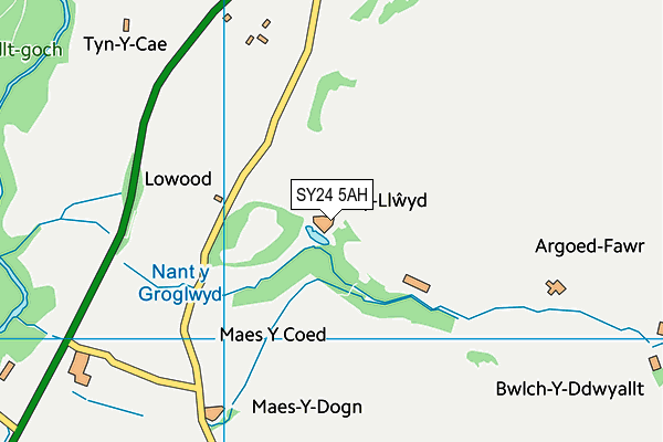 SY24 5AH map - OS VectorMap District (Ordnance Survey)