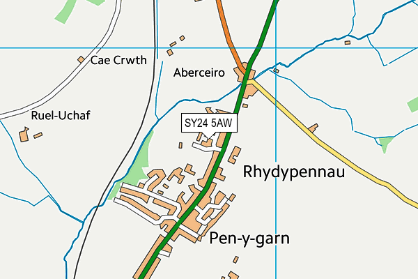 SY24 5AW map - OS VectorMap District (Ordnance Survey)