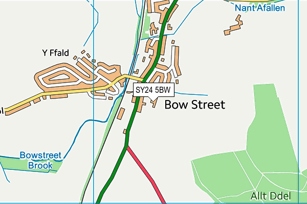 SY24 5BW map - OS VectorMap District (Ordnance Survey)