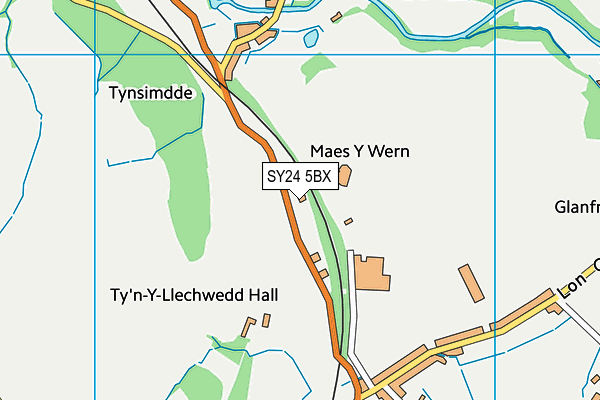 SY24 5BX map - OS VectorMap District (Ordnance Survey)