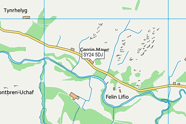 SY24 5DJ map - OS VectorMap District (Ordnance Survey)