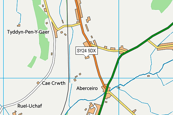 SY24 5DX map - OS VectorMap District (Ordnance Survey)