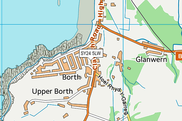 SY24 5LW map - OS VectorMap District (Ordnance Survey)