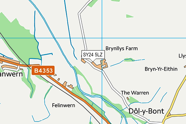 SY24 5LZ map - OS VectorMap District (Ordnance Survey)