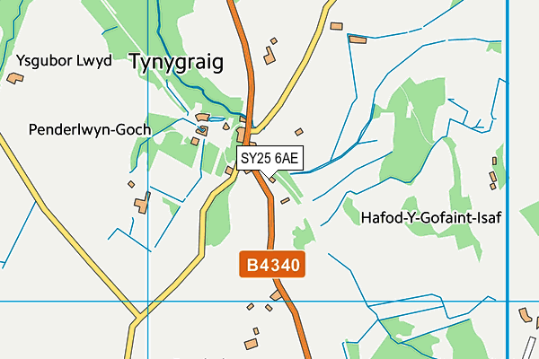 SY25 6AE map - OS VectorMap District (Ordnance Survey)