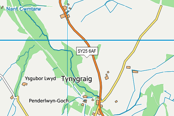 SY25 6AF map - OS VectorMap District (Ordnance Survey)