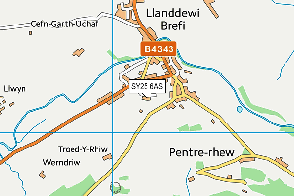 SY25 6AS map - OS VectorMap District (Ordnance Survey)