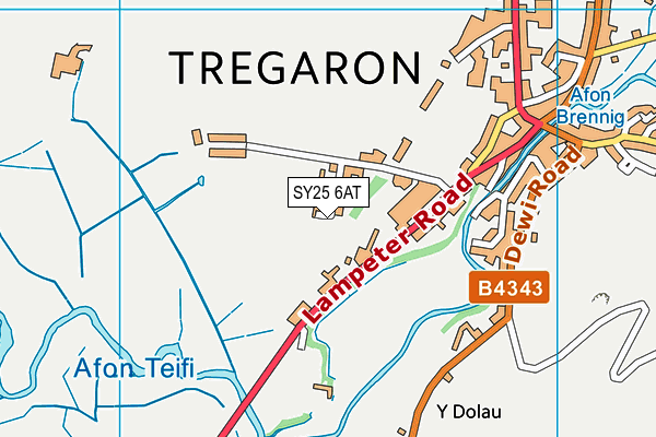 SY25 6AT map - OS VectorMap District (Ordnance Survey)