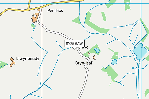 SY25 6AW map - OS VectorMap District (Ordnance Survey)