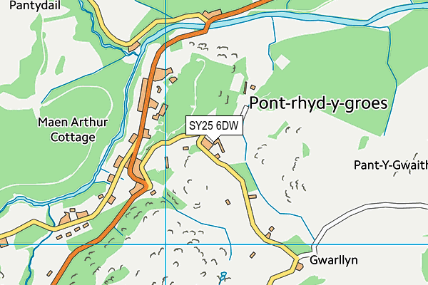 SY25 6DW map - OS VectorMap District (Ordnance Survey)