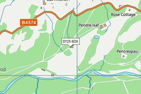 SY25 6DX map - OS VectorMap District (Ordnance Survey)