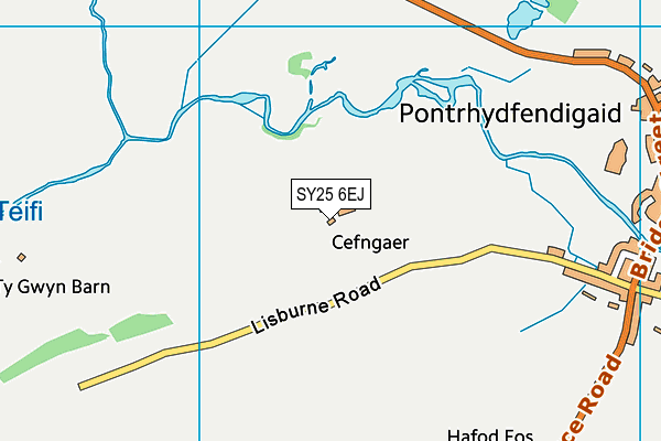 SY25 6EJ map - OS VectorMap District (Ordnance Survey)