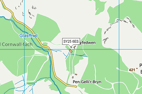 SY25 6ES map - OS VectorMap District (Ordnance Survey)