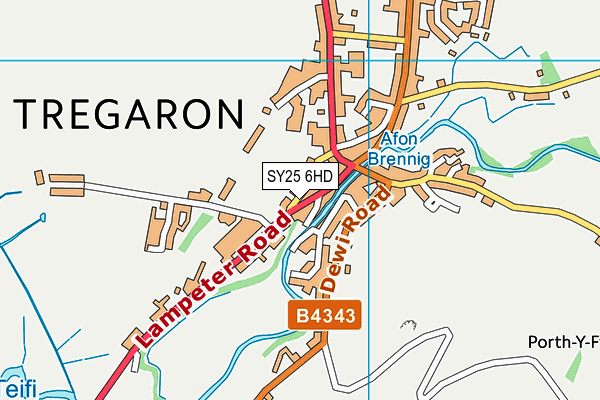 SY25 6HD map - OS VectorMap District (Ordnance Survey)