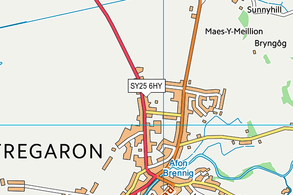 SY25 6HY map - OS VectorMap District (Ordnance Survey)
