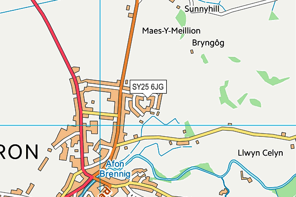 SY25 6JG map - OS VectorMap District (Ordnance Survey)