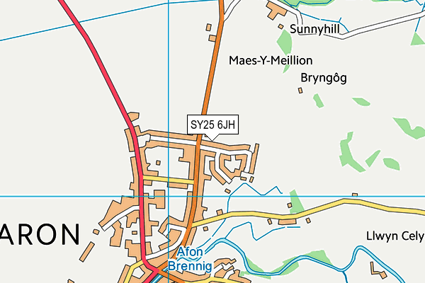 SY25 6JH map - OS VectorMap District (Ordnance Survey)