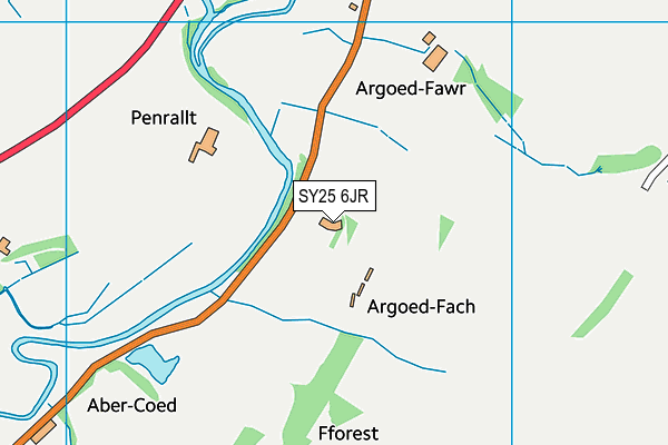 SY25 6JR map - OS VectorMap District (Ordnance Survey)