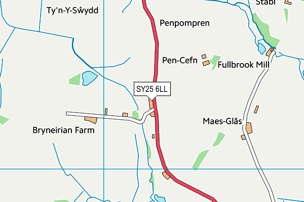 SY25 6LL map - OS VectorMap District (Ordnance Survey)