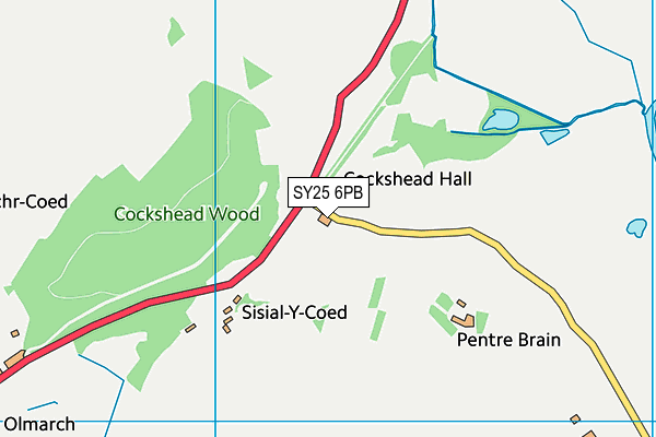 SY25 6PB map - OS VectorMap District (Ordnance Survey)