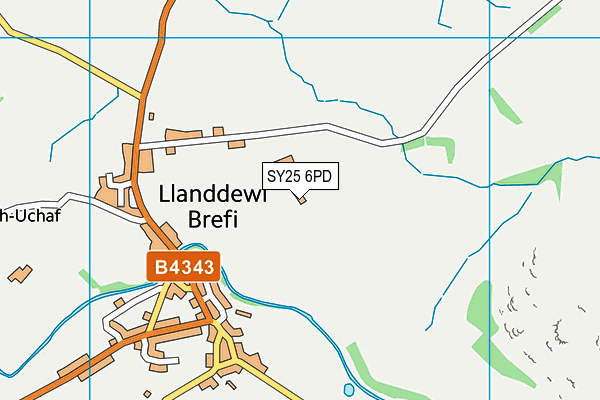 SY25 6PD map - OS VectorMap District (Ordnance Survey)