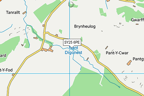 SY25 6PE map - OS VectorMap District (Ordnance Survey)