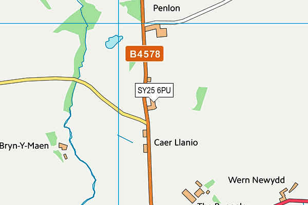 SY25 6PU map - OS VectorMap District (Ordnance Survey)