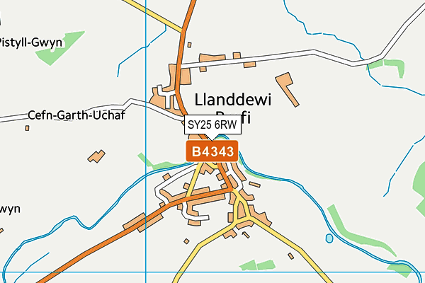 SY25 6RW map - OS VectorMap District (Ordnance Survey)