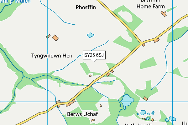 SY25 6SJ map - OS VectorMap District (Ordnance Survey)