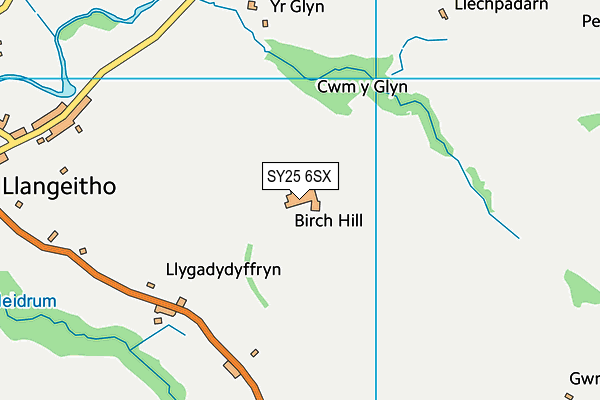 SY25 6SX map - OS VectorMap District (Ordnance Survey)