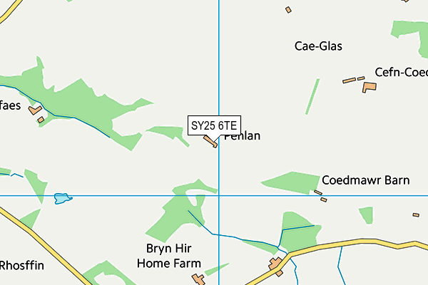 SY25 6TE map - OS VectorMap District (Ordnance Survey)