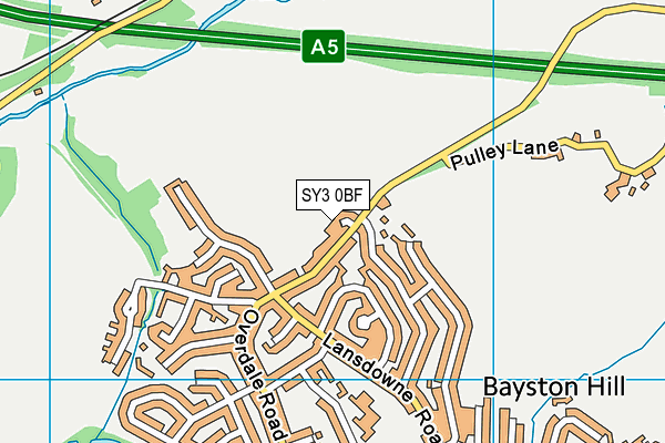 SY3 0BF map - OS VectorMap District (Ordnance Survey)