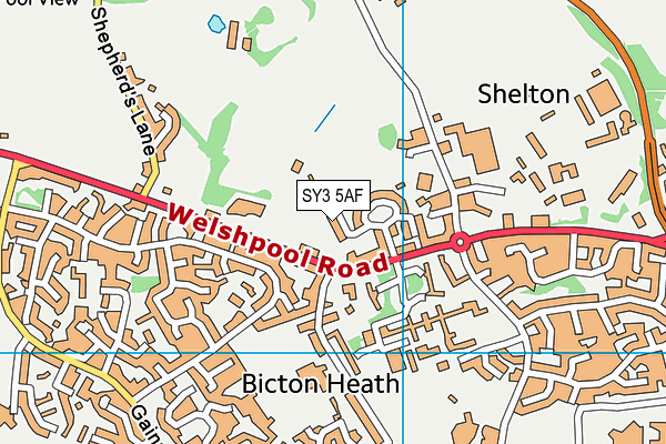 SY3 5AF map - OS VectorMap District (Ordnance Survey)