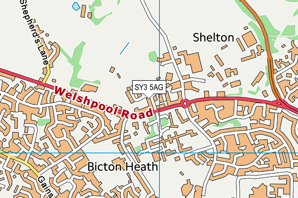 SY3 5AG map - OS VectorMap District (Ordnance Survey)