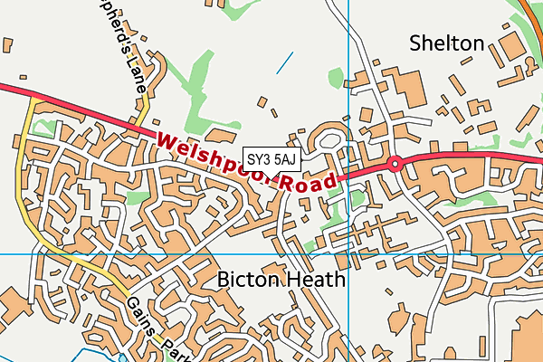 SY3 5AJ map - OS VectorMap District (Ordnance Survey)