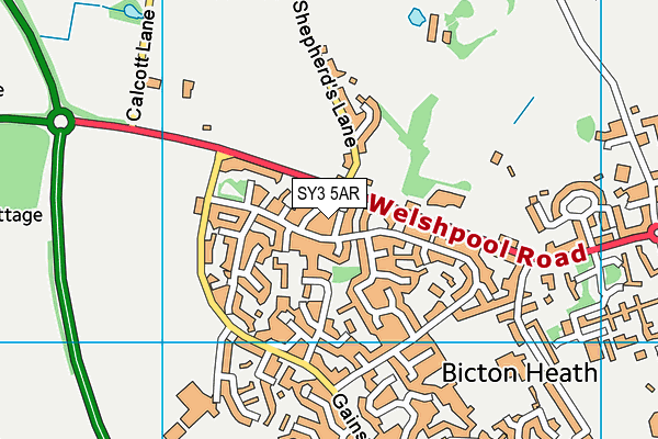 SY3 5AR map - OS VectorMap District (Ordnance Survey)