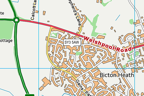 SY3 5AW map - OS VectorMap District (Ordnance Survey)