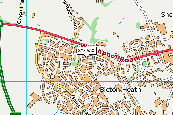 SY3 5AX map - OS VectorMap District (Ordnance Survey)