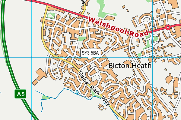 SY3 5BA map - OS VectorMap District (Ordnance Survey)