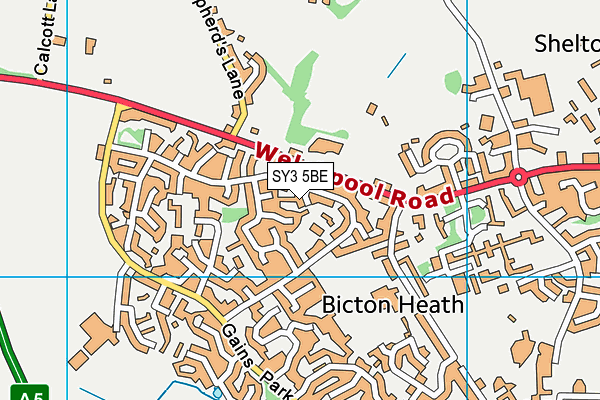 SY3 5BE map - OS VectorMap District (Ordnance Survey)