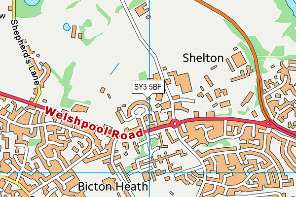 SY3 5BF map - OS VectorMap District (Ordnance Survey)