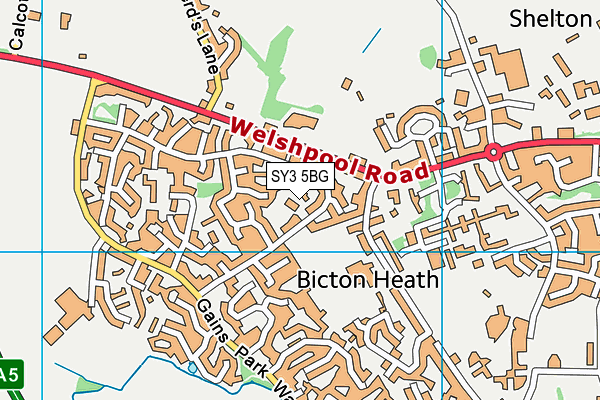 SY3 5BG map - OS VectorMap District (Ordnance Survey)