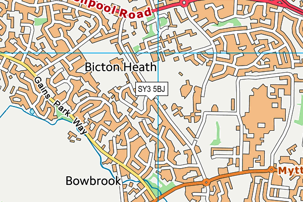 Oxon CofE Primary School map (SY3 5BJ) - OS VectorMap District (Ordnance Survey)