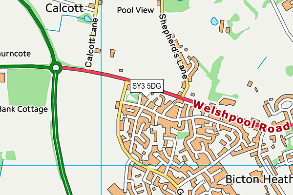 SY3 5DG map - OS VectorMap District (Ordnance Survey)