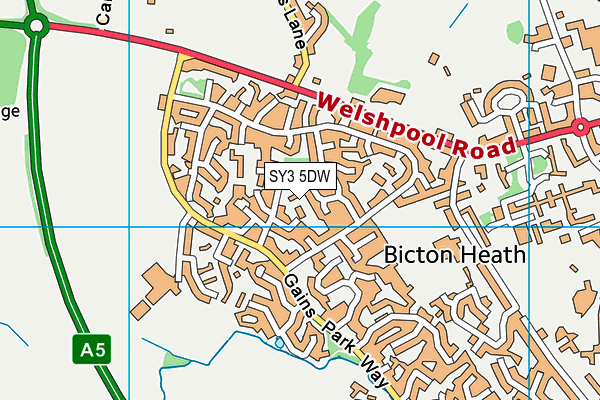 SY3 5DW map - OS VectorMap District (Ordnance Survey)