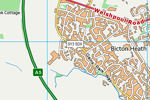 SY3 5DX map - OS VectorMap District (Ordnance Survey)