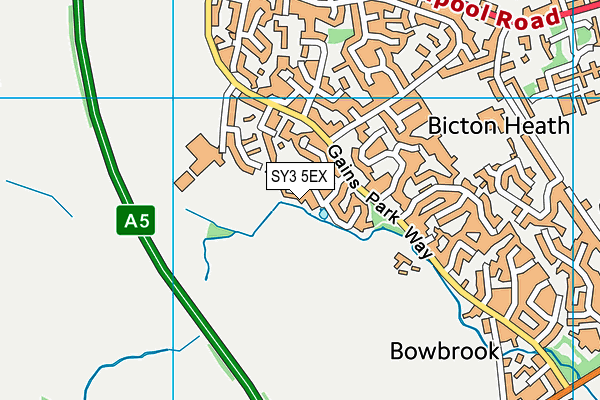 SY3 5EX map - OS VectorMap District (Ordnance Survey)