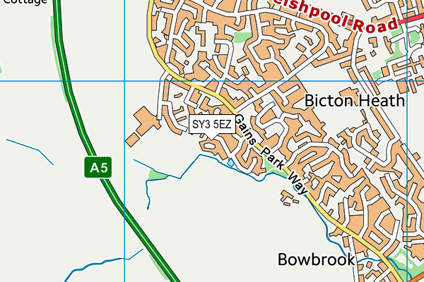 SY3 5EZ map - OS VectorMap District (Ordnance Survey)