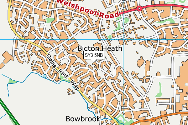 SY3 5NB map - OS VectorMap District (Ordnance Survey)