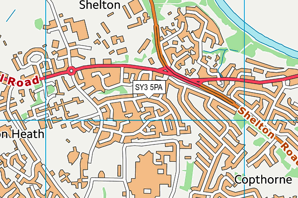 SY3 5PA map - OS VectorMap District (Ordnance Survey)